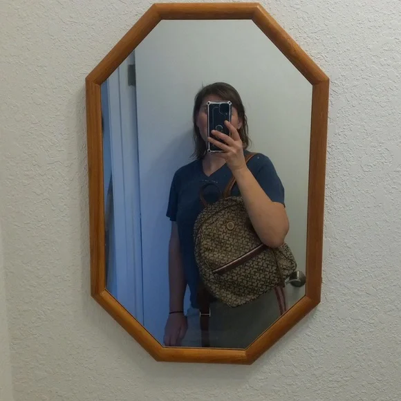 Tommy Hilfiger TH Graphic Brown Beige Backpack Purse - Picture 8 of 16